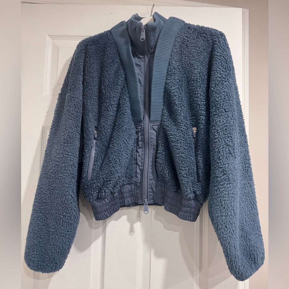Free People Blue Sherpa Jacket
